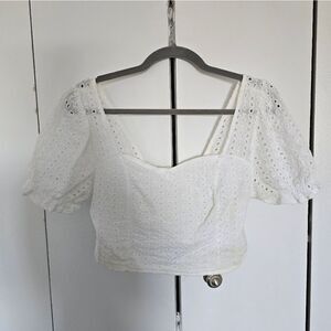 Eyelet Crop Blouse
